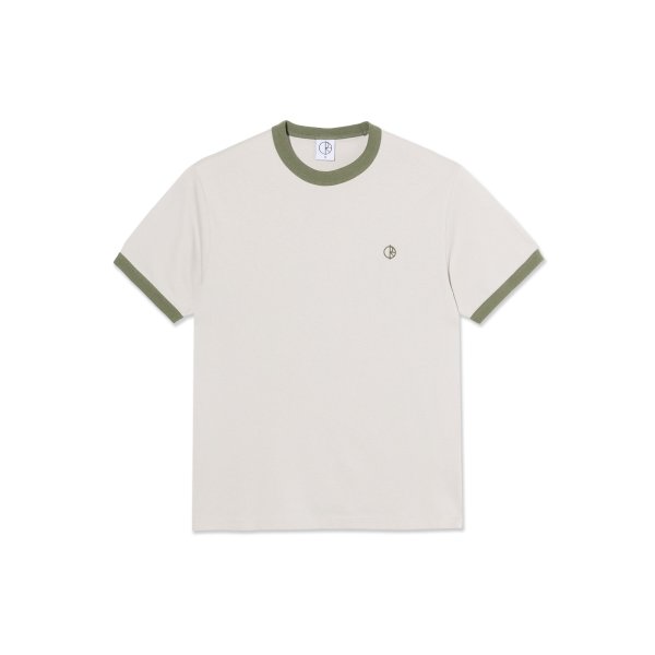 画像1: POLAR SKATE CO. " RINGER TEE " - PALE TAUPE / ARMY GREEN (1)