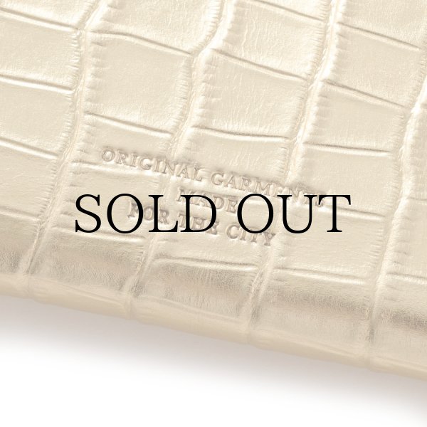 画像4: FTC " CROC LEATHER COMPACT WALLET " - GOLD (4)