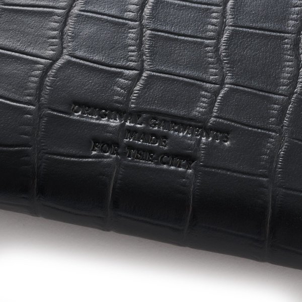 画像3: FTC " CROC LEATHER COMPACT WALLET " - BLACK (3)