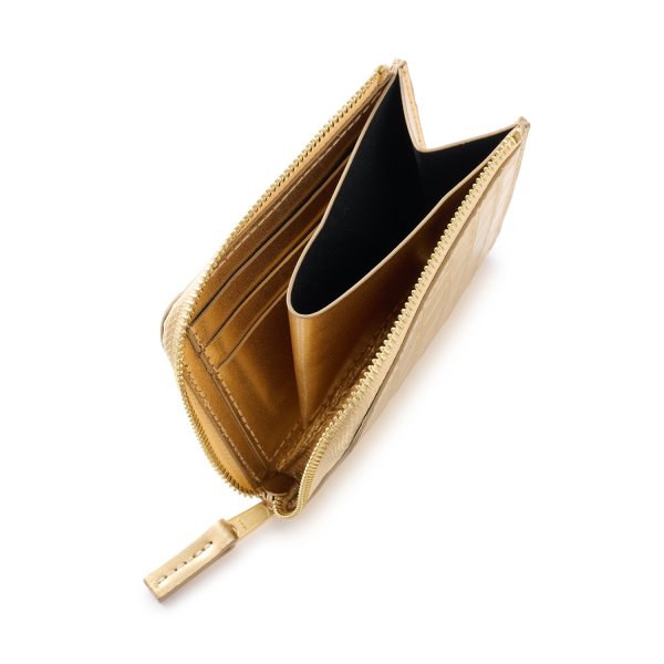 画像5: FTC " CROC LEATHER COMPACT WALLET " - GOLD (5)