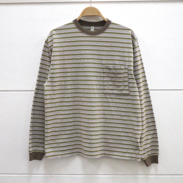 画像1: NOROLL " UNEVENNESS LS TEE" - GREEN (1)