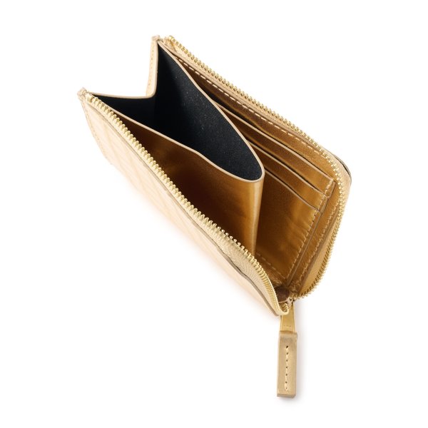 画像6: FTC " CROC LEATHER COMPACT WALLET " - GOLD (6)