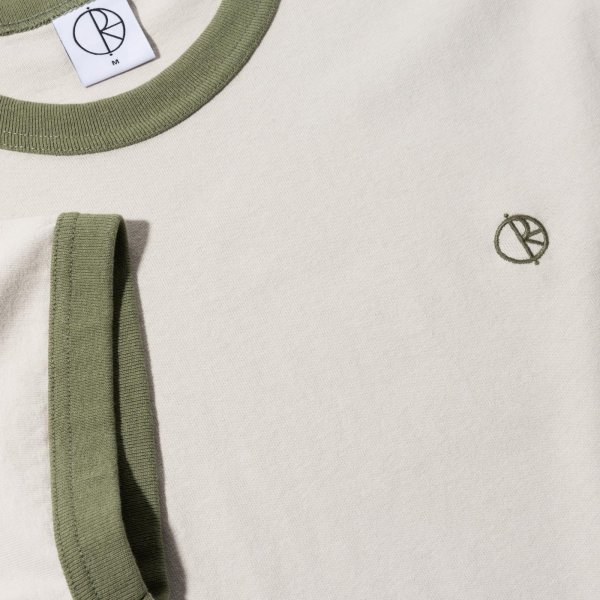 画像3: POLAR SKATE CO. " RINGER TEE " - PALE TAUPE / ARMY GREEN (3)