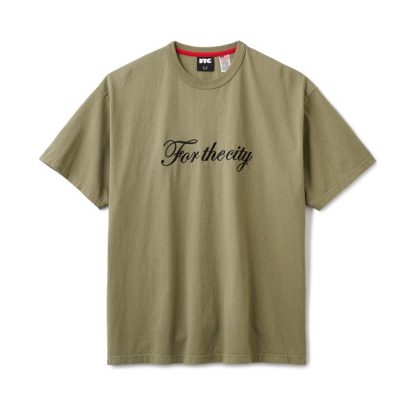画像1: FTC " SCRIPT LOGO TEE " - OLIVE (1)