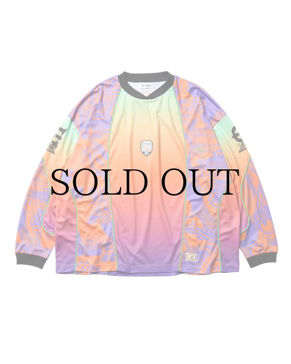 画像2: EVISEN " PHEASANT MOTO JERSEY " - ORANGE / PURPLE (2)