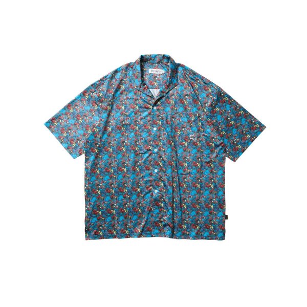 画像1: EVISEN " JULIEN OPEN SS SHIRT " - BLUE / ORANGE (1)