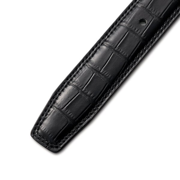 画像3: FTC " CROC LEATHER BELT " - BLACK (3)