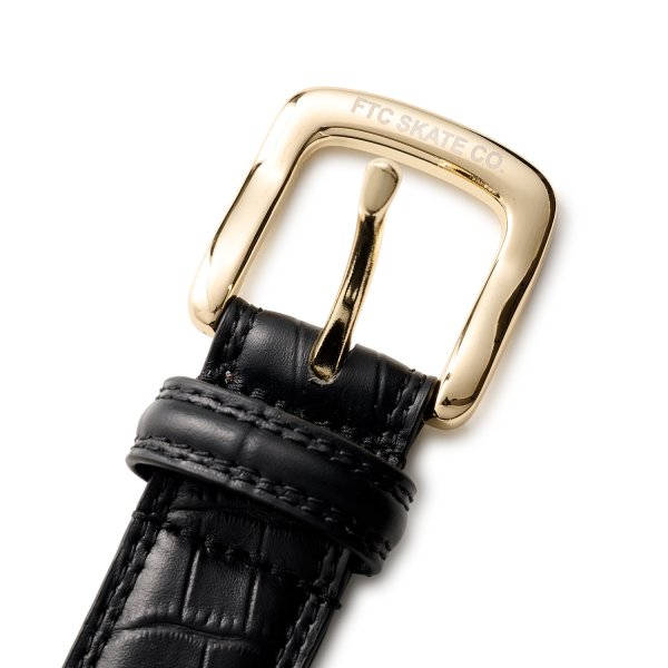 画像2: FTC " CROC LEATHER BELT " - BLACK (2)