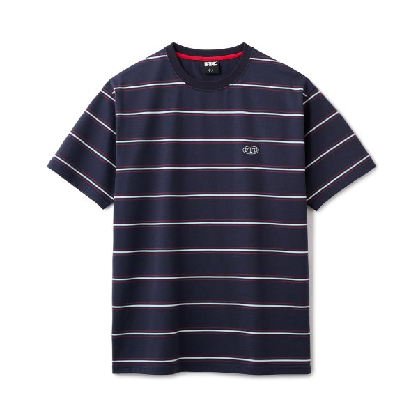 画像1: FTC "PUFF LOGO STRIPE RINGER TEE " - NAVY (1)