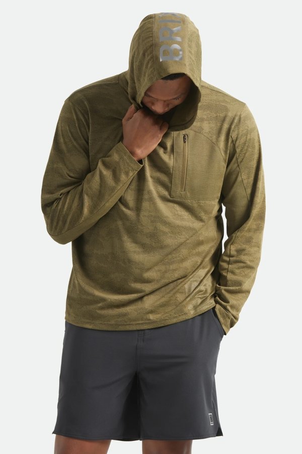 画像9: BRIXTON " JOURNEY LS SUN HOODIE " - OLIVE TIGER CAMO (9)