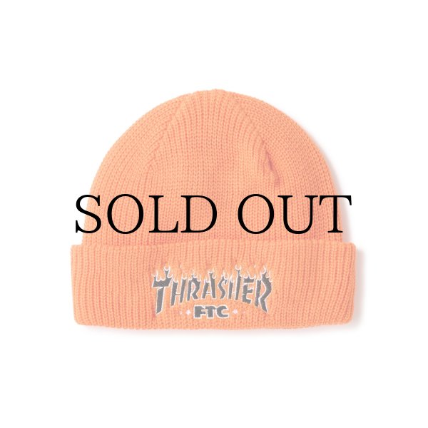 画像1: "FTC x THRASHER" LOGO BEANIE - ORANGE (1)