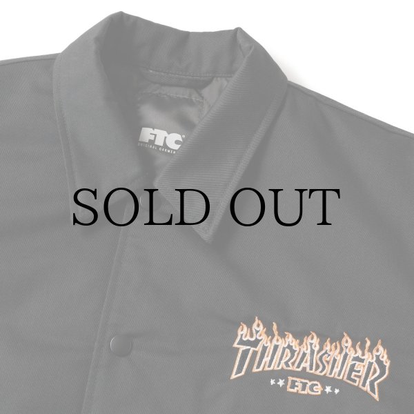 画像4: "FTC x THRASHER" COACH JACKET - BLACK (4)