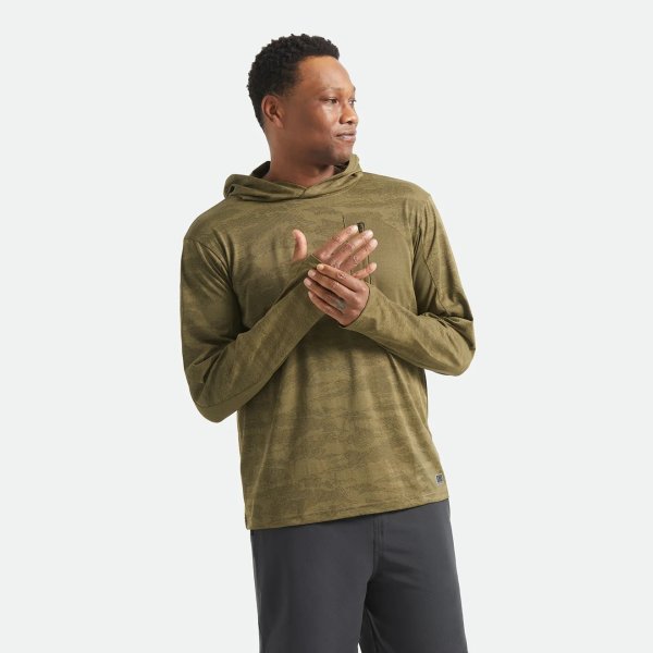 画像10: BRIXTON " JOURNEY LS SUN HOODIE " - OLIVE TIGER CAMO (10)