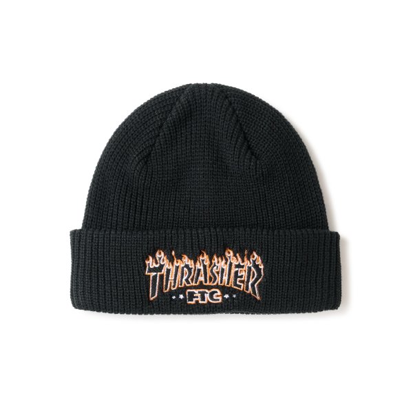 画像1: "FTC x THRASHER" LOGO BEANIE - BLACK (1)