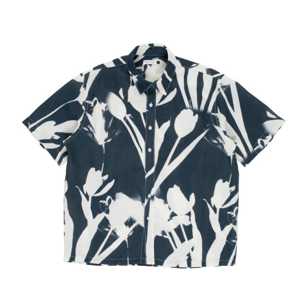 画像1: POP TRADING COMPANY " POP TULIP SHORTSLEEVE SHIRT " - NAVY (1)