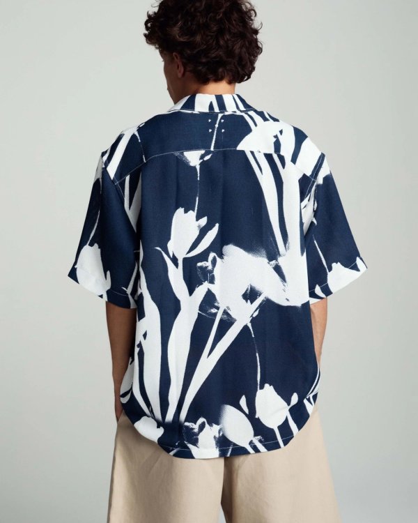 画像4: POP TRADING COMPANY " POP TULIP SHORTSLEEVE SHIRT " - NAVY (4)