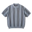 画像1: FTC " STRIPE KNIT POLO " - SLATE (1)