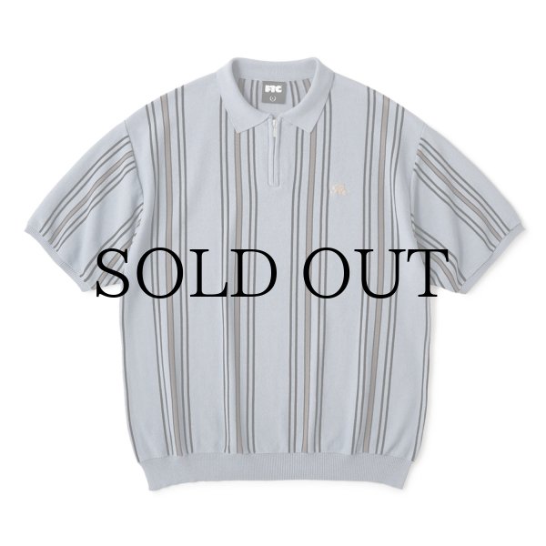 画像1: FTC " STRIPE KNIT POLO " - SLATE (1)
