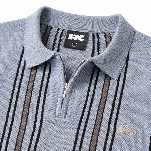 画像3: FTC " STRIPE KNIT POLO " - SLATE (3)