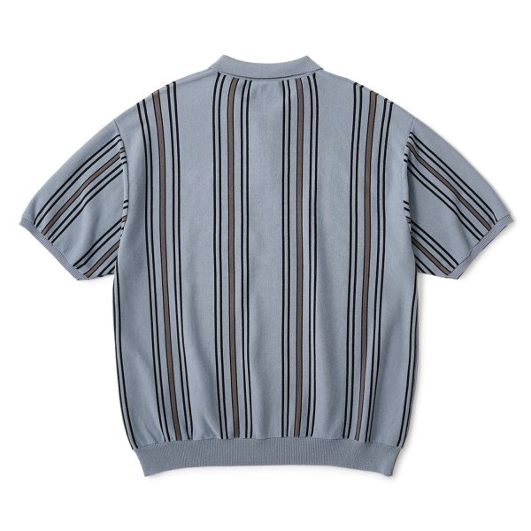 画像2: FTC " STRIPE KNIT POLO " - SLATE (2)