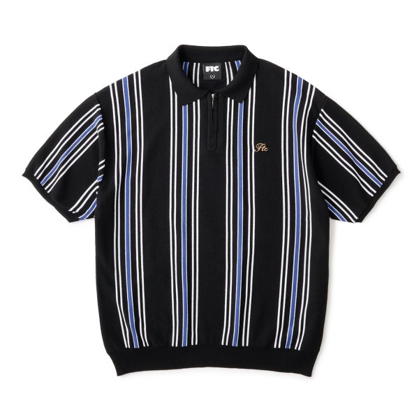 画像1: FTC " STRIPE KNIT POLO " - BLACK (1)