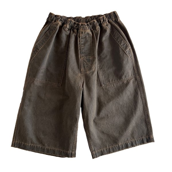 画像1: COMFORTABLE REASON " BOTANICAL WAX AGING SHORTS " - ACID BROWN (1)