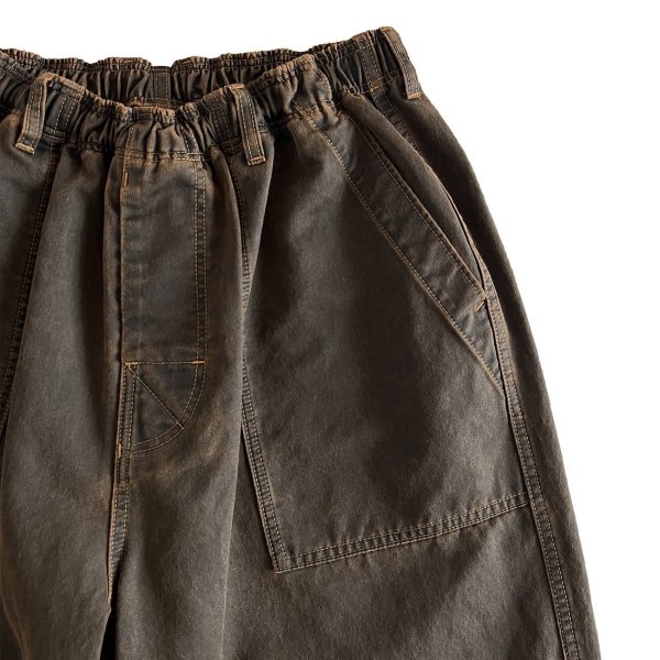画像2: COMFORTABLE REASON " BOTANICAL WAX AGING SHORTS " - ACID BROWN (2)