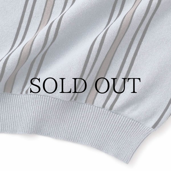 画像4: FTC " STRIPE KNIT POLO " - SLATE (4)