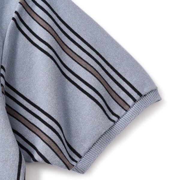 画像5: FTC " STRIPE KNIT POLO " - SLATE (5)