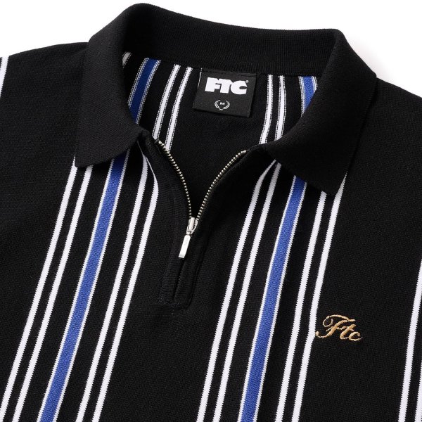 画像3: FTC " STRIPE KNIT POLO " - BLACK (3)