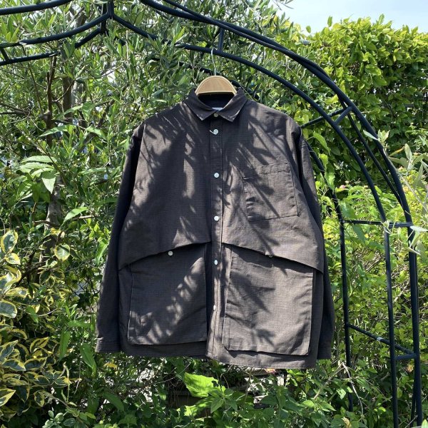 画像1: NOROLL " HWR N.WEATHER SHIRT " - DARKEST BROWN (1)