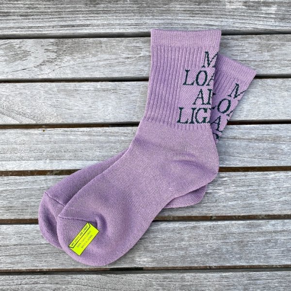 画像1: MY LOADS ARE LIGHT " TEXT / M.L.A.L / Organic Cotton " - SMOKE PURPLE / SMALL (1)
