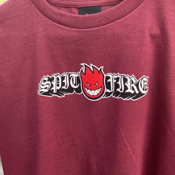 画像2: SPITFIRE " OLD E DROP BIGHEAD SS TEE / YOUTH SIZE  " - MAROON / RED (2)