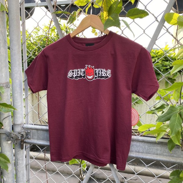 画像1: SPITFIRE " OLD E DROP BIGHEAD SS TEE / YOUTH SIZE  " - MAROON / RED (1)