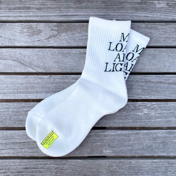 画像1: MY LOADS ARE LIGHT " TEXT / M.L.A.L / Organic Cotton " - WHITE / SMALL (1)