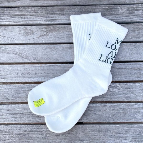 画像1: MY LOADS ARE LIGHT " TEXT / M.L.A.L / Organic Cotton " - WHITE / REGULAR (1)