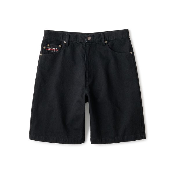 画像1: FTC " DENIM SHORT " - BLACK (1)