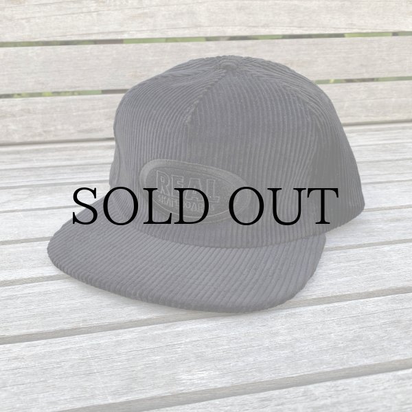 画像1: REAL " OVAL CORDUROY SNAPBACK " - BLACK (1)