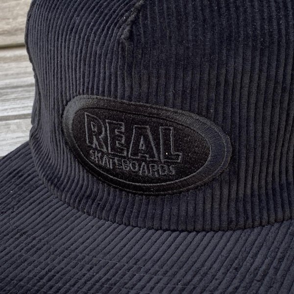 画像2: REAL " OVAL CORDUROY SNAPBACK " - BLACK (2)