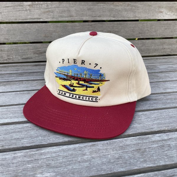画像1: REAL " PIER 7 SNAPBACK " - NATURAL / MAROON (1)