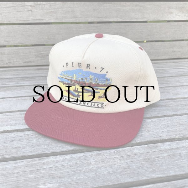 画像1: REAL " PIER 7 SNAPBACK " - NATURAL / MAROON (1)