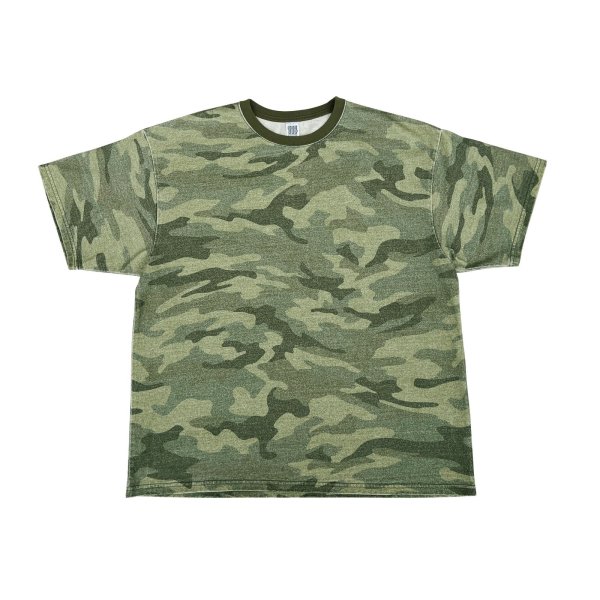 画像1: COMFORTABLE REASON " PIGMENT DYED MELT CAMO TEE " - OLIVE (1)