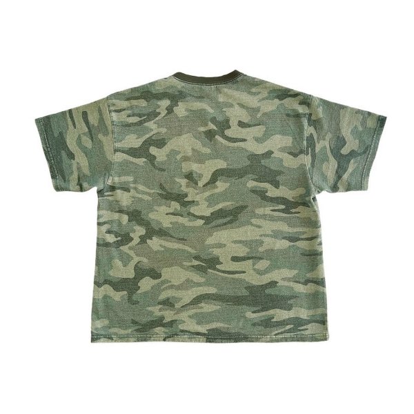画像2: COMFORTABLE REASON " PIGMENT DYED MELT CAMO TEE " - OLIVE (2)