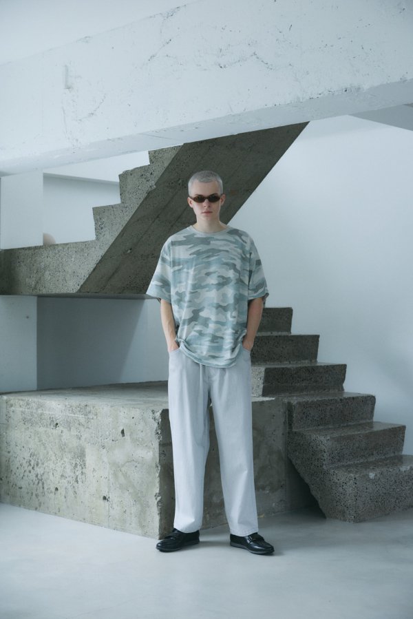 画像3: COMFORTABLE REASON " PIGMENT DYED MELT CAMO TEE " - MINT (3)