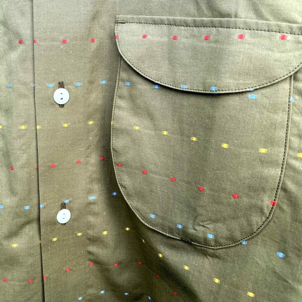 画像2: NOROLL " DOT S/S SHIRT " - OLIVE (2)