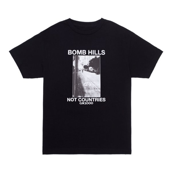 画像1: GX1000 " BOMB HILLS NOT COUNTRIES TEE " -  BLACK / WHITE FRONT (1)