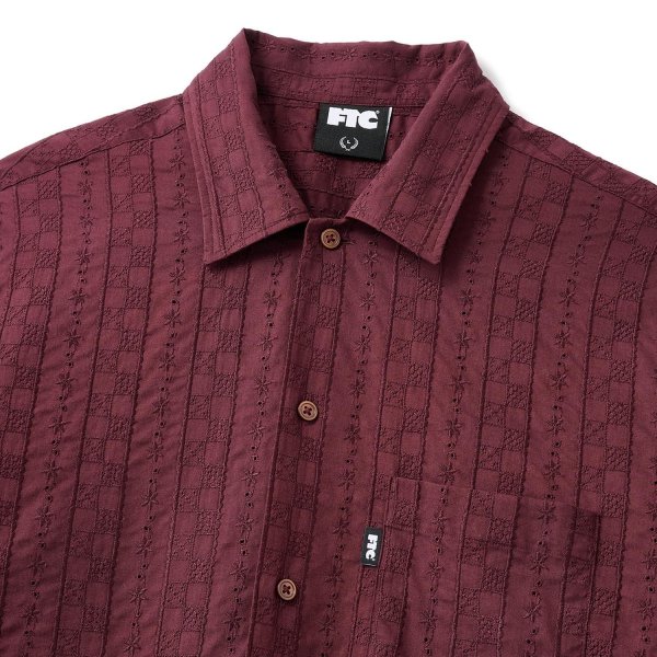 画像2: FTC | CHECKER LACE SHIRT - WINE (2)