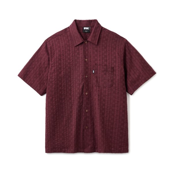 画像1: FTC | CHECKER LACE SHIRT - WINE (1)