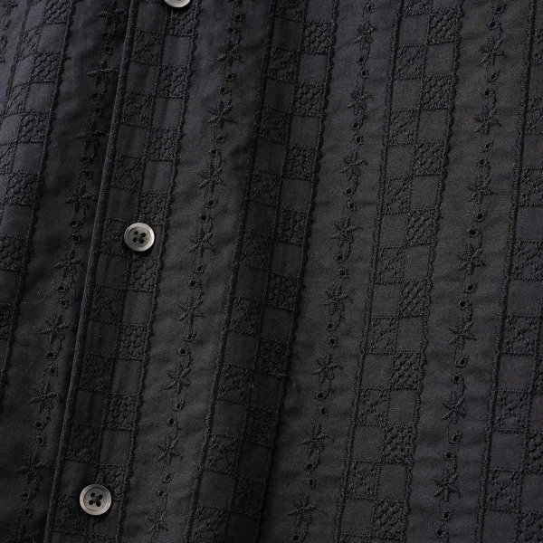画像3: FTC | CHECKER LACE SHIRT - BLACK (3)