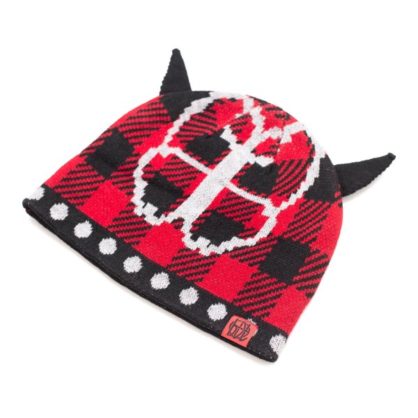 画像3: HODDLE | BUTTERFLY HORN BEANIE - RED (3)